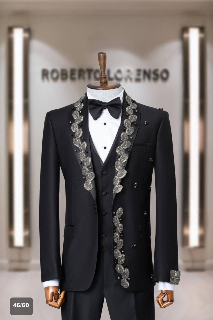 Embroidered Shawl Lapel Men's Ceremony Tuxedo