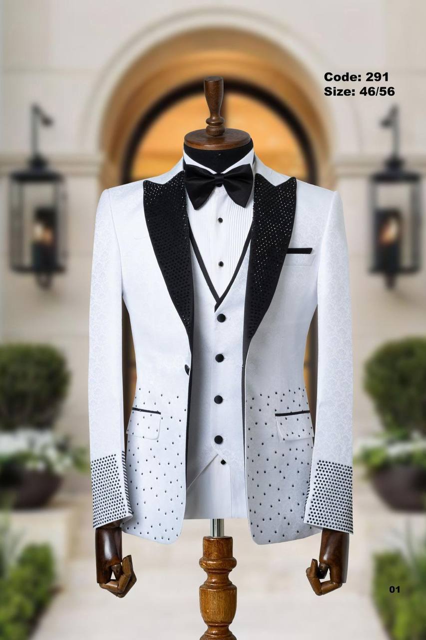 Jacquard Fabric Shawl Lapel Men's Tuxedo