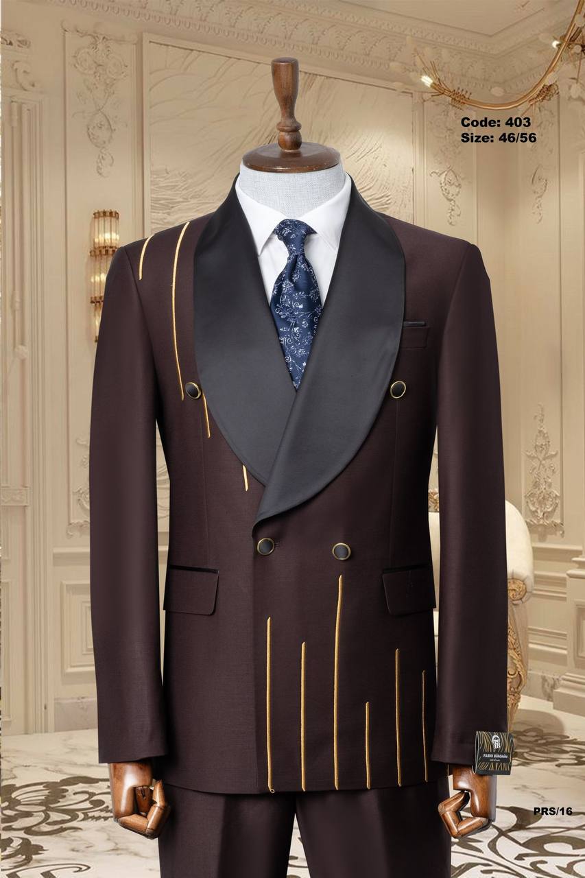 Gold Line Detail Shawl Lapel Men's Tuxedo