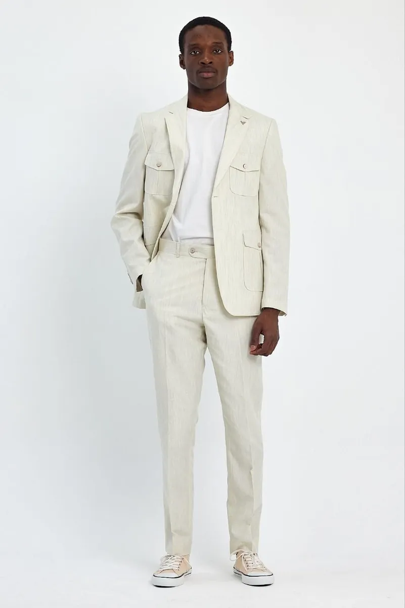 Ivory Linen Two-Piece Men's Summer Suit – Two Piece Suit by Mark Morente